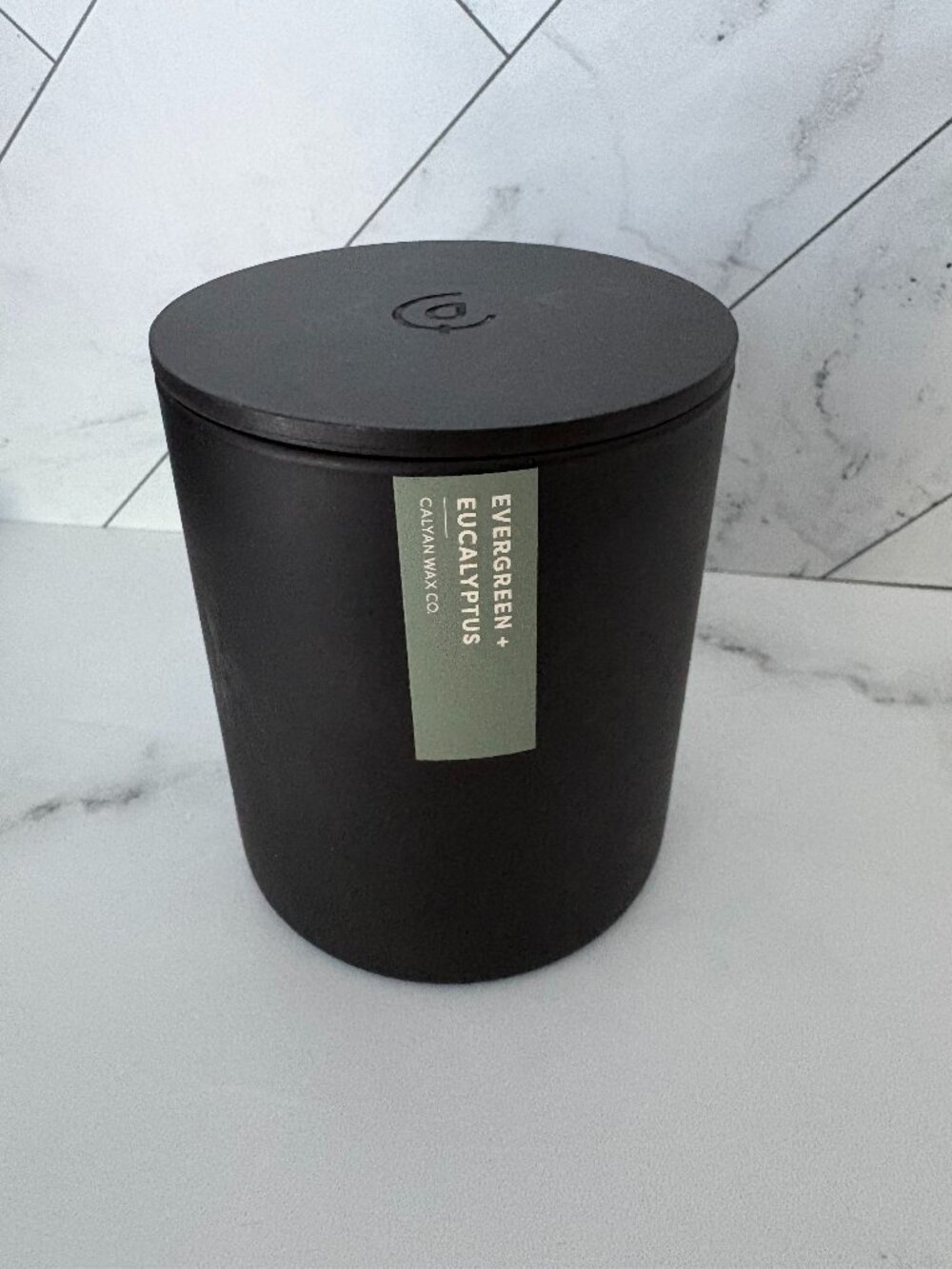 Evergreen + Eucalyptus Matte Black Tumbler Soy Candle 10.2 oz - Calyan Wax Co.